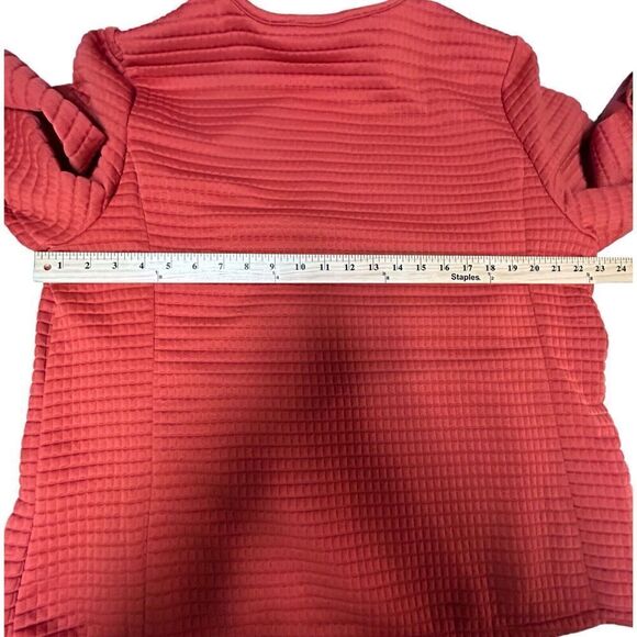 Chico’s Burnt Orange Zip Cardigan Jacket Pockets Size 3 - Picture 6 of 10